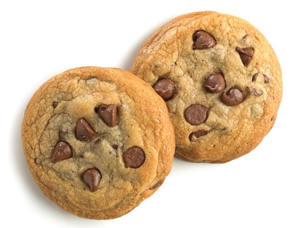 Two HeartSmart chocolate chip cookies