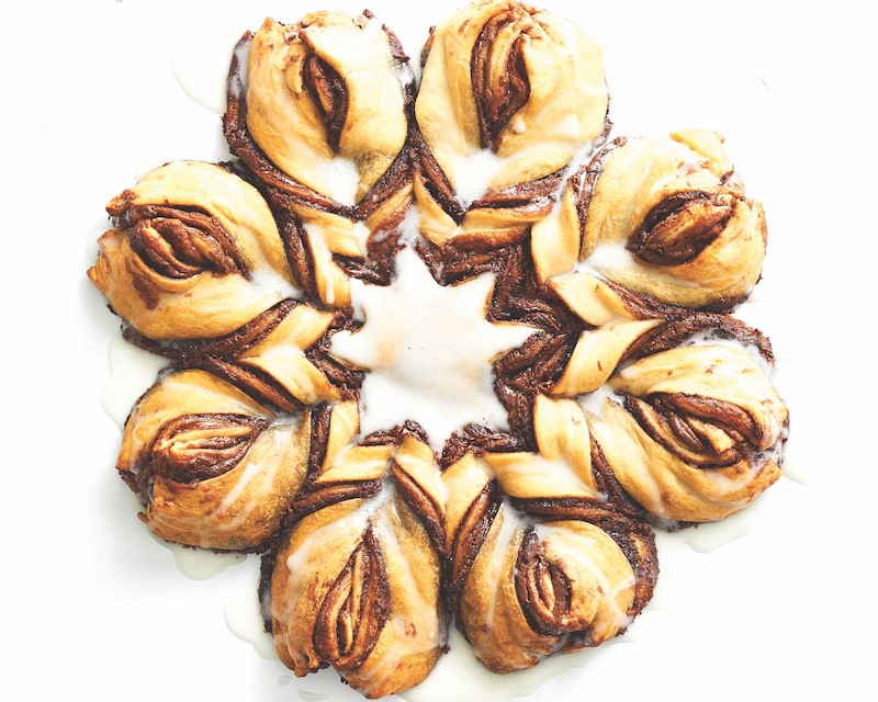 chocolate pull-apart bread shaped in a ring