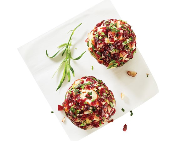 Candied pecan cranberry goat cheese balls
