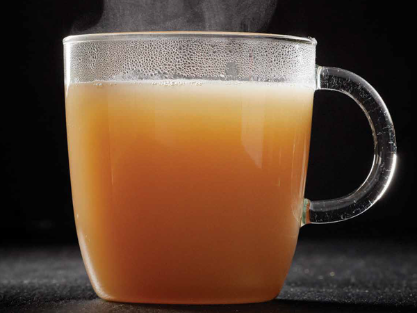 Clear mug of bone broth