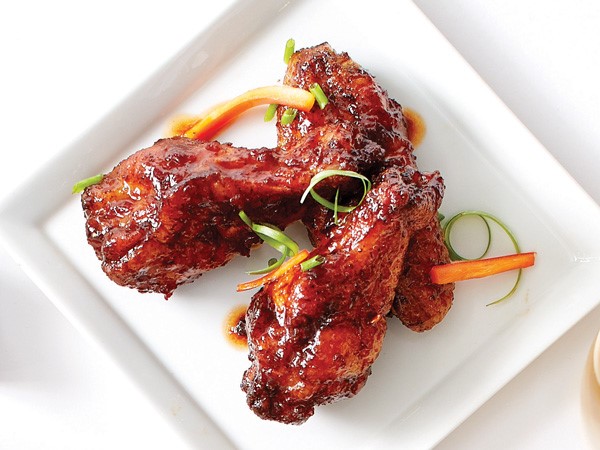 Plate of agave chipotle glazed chicken wings