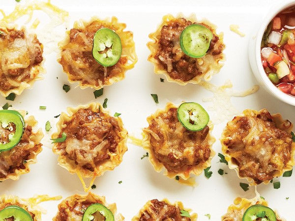 Mini Phyllo Cups with Taco Filling