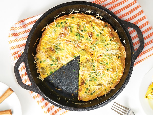 Frittata in cast iron skillet