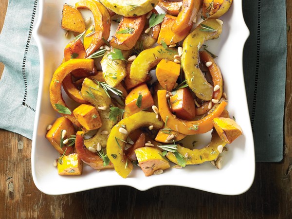Herb roasted squash with rosemary, pine nuts, and parsley