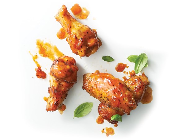 Apricot-glazed chicken wings