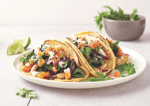 carrot pico de gallo on tacos