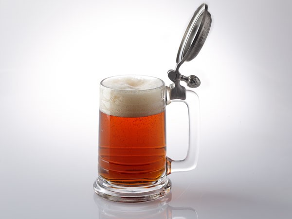 October Fest beer in stein with lid open