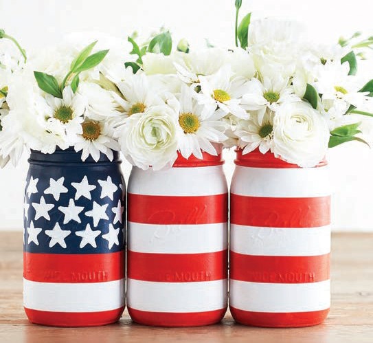 DIY painted flag vase set