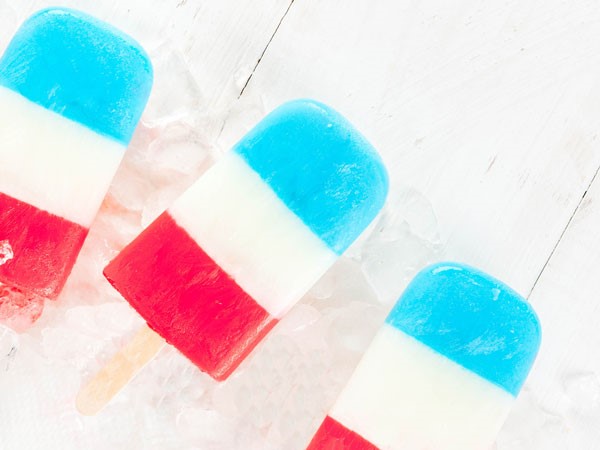 Red, white and blue spiked popsicles