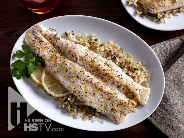 Trout on top of a bed of Chimichurri Rice