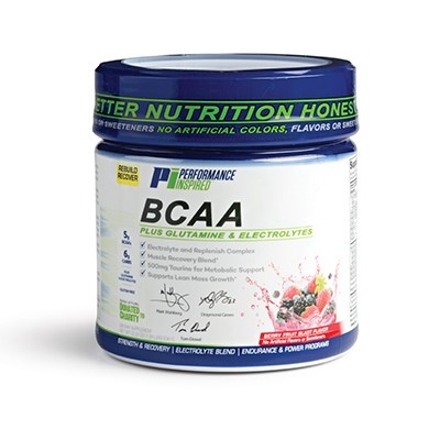 Container of BCAA supplement