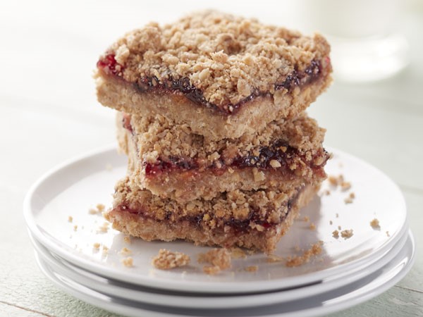 Stacked and layered bars on a plate