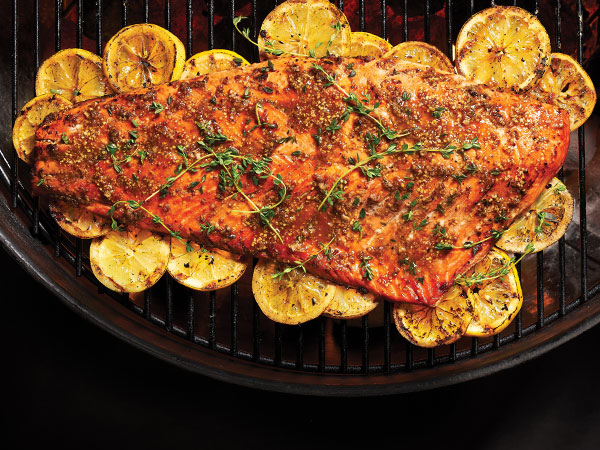 Whole Salmon Fillet on the Grill with Lemons | Hy-Vee