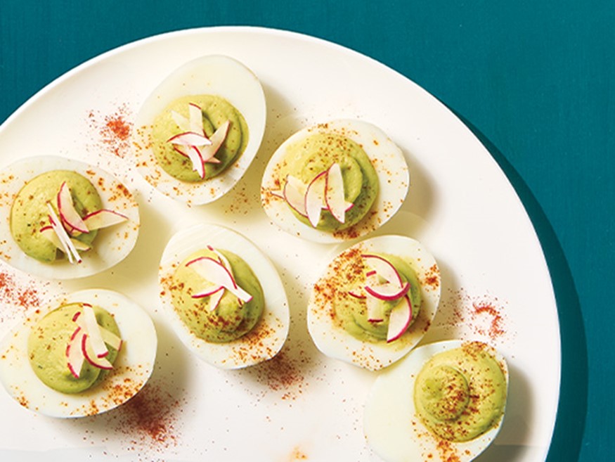 Avocado Deviled Eggs Christmas Trees with Rubbermaid TakeAlongs -  Courtney's Sweets