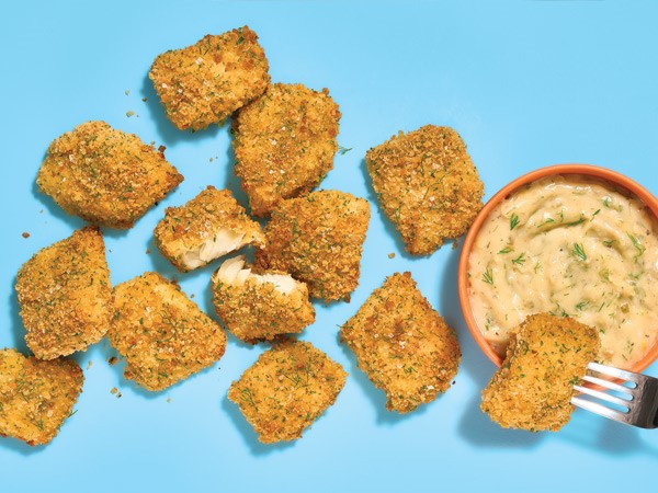 Oven Baked Fish Bites with Dipping Sauce