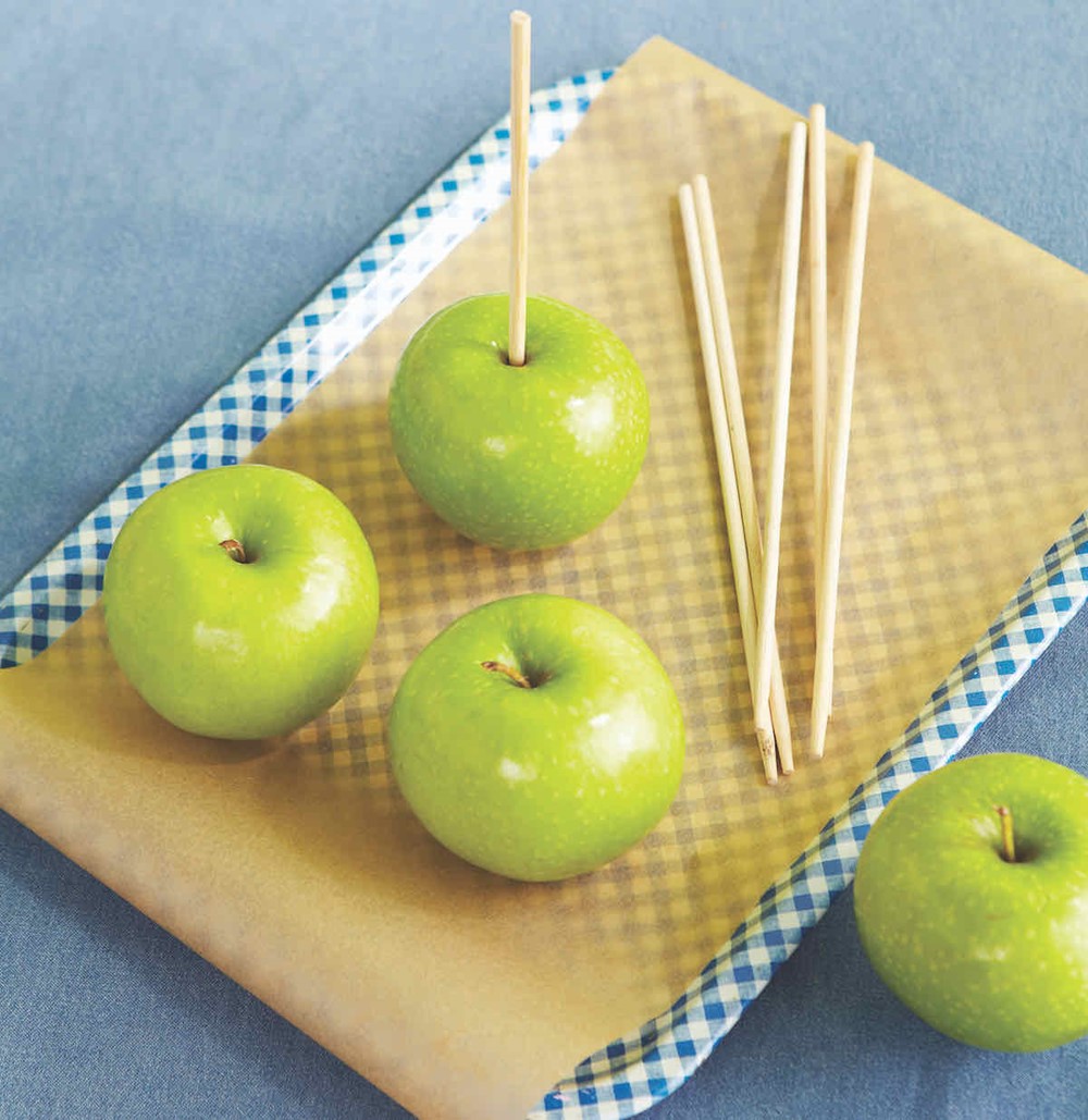 Apple with Wooden Skewers