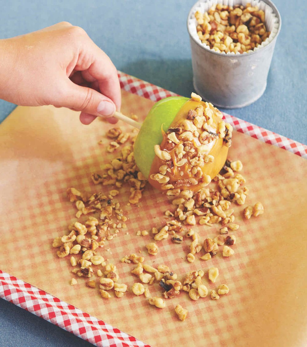 Caramel Apple Rolled in Chopped Walnuts