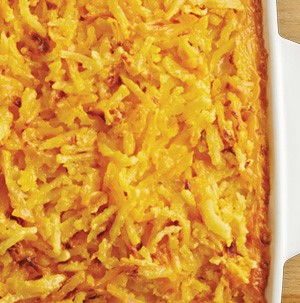 Dish of Cheesy Hash Brown Casserole