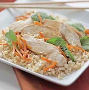 Plate of Chicken Stir Fry served on Rice