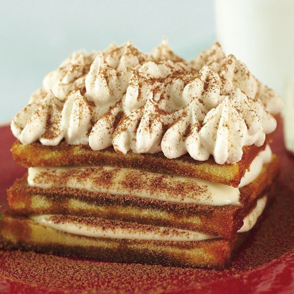 Plate of Tiramisu dusted with Cocoa Powder