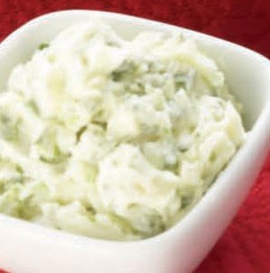 lime tarragon butter in a small white dish