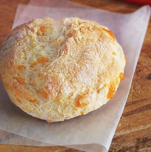 Cheesy Garlic Biscuit on Parchment Paper