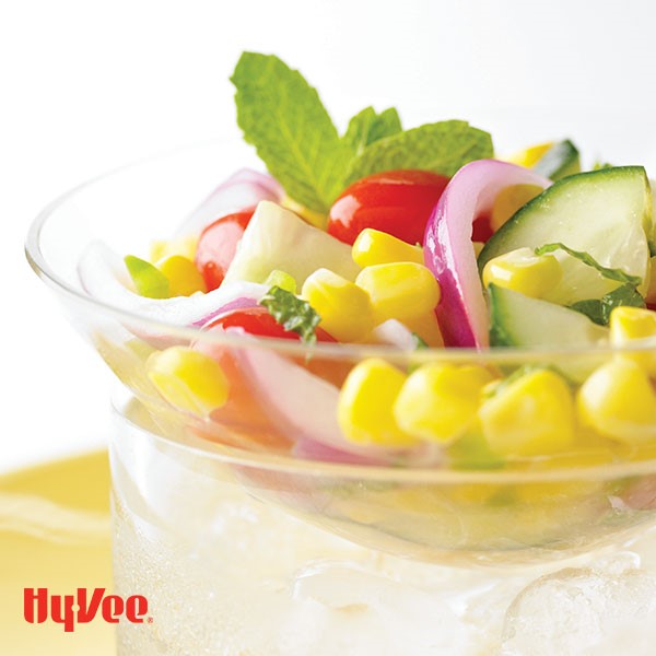 Bowl of Corn, Cucumber and Tomato Salad