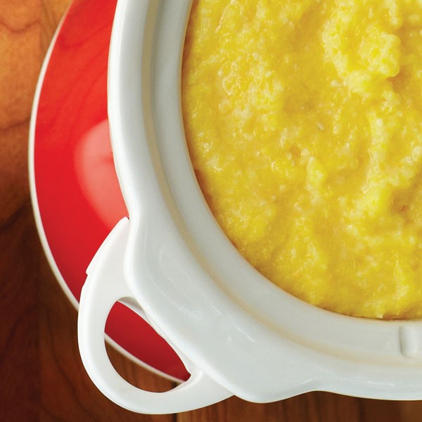 White bowl filled with Polenta