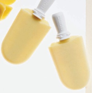 Two yellow coconut pops
