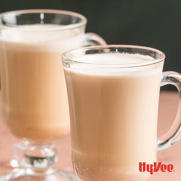 Glass mugs filled with coffee