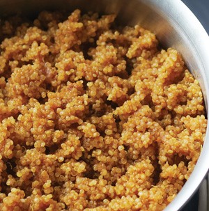 Cooked quinoa in a bowl