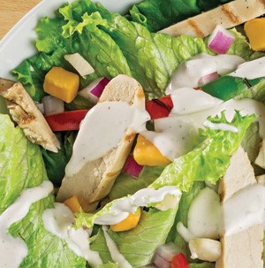 Plate of chicken fajita salad