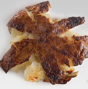 A plain roasted smashed potato