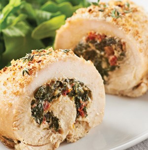 Chicken breasts stuffed with spinach and sundried tomatoes
