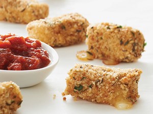 Breaded cheese poppers served with side of marinara sauce