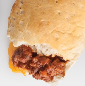 Biscuits filled with ground meat and cheese