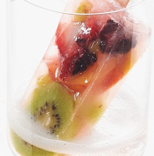 Clearly fruity pops in a glass cup