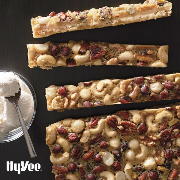 Amaretto nut bar slices