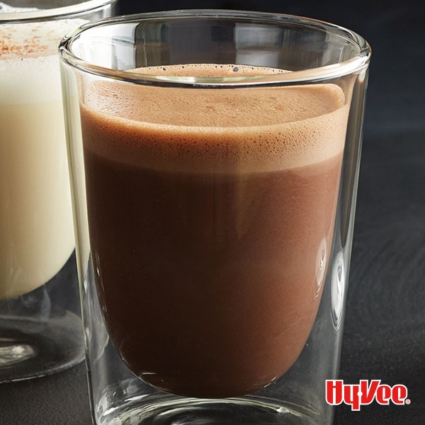 Hot milk chocolate in glass