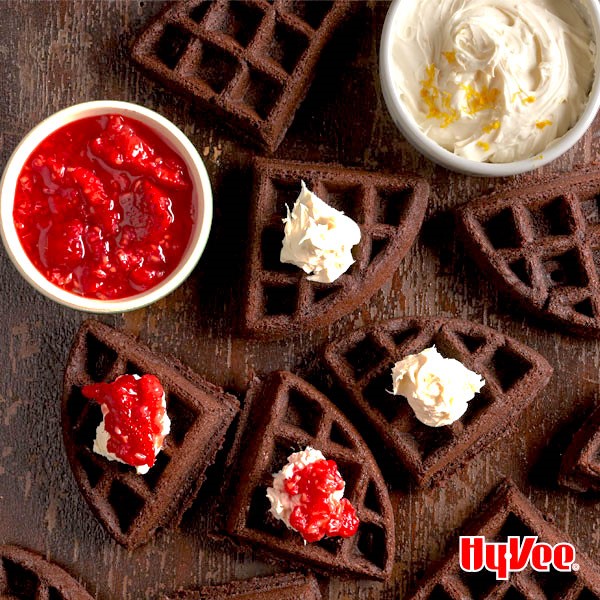 Gluten-Free Chocolate Waffles with Mascarpone Cheese and Berry Compote