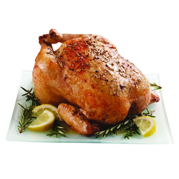 Roasted Chicken with Rosemary and Lemon Wedges
