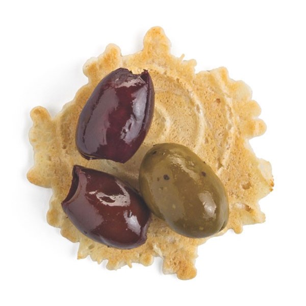 Whole Kalamata Olives on a Cracker