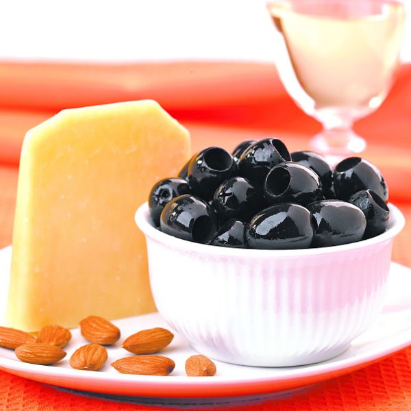Mammoth Black Olives with Cheese and Whole Almonds