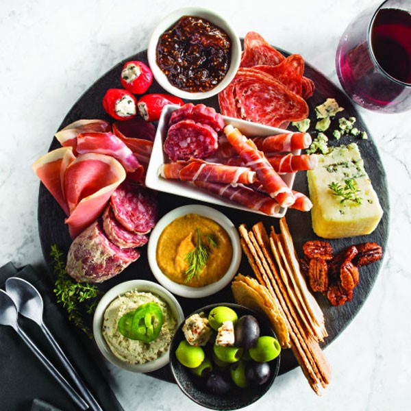 Charcuterie Board with Wine