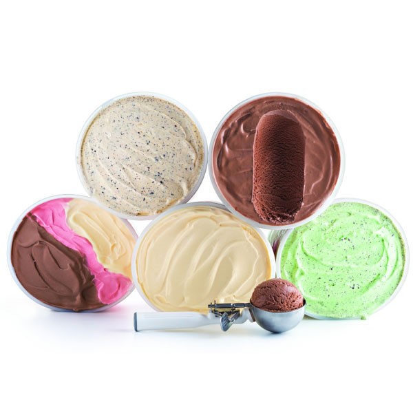Gallons of Ice Cream with Scoop