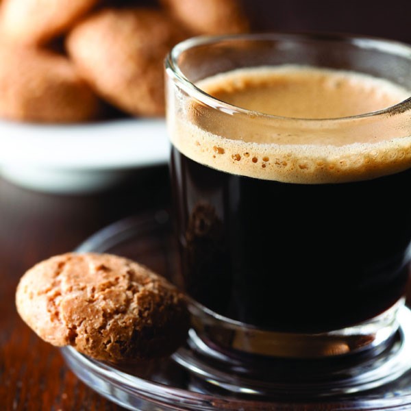 Coffee in Mug with Cookie