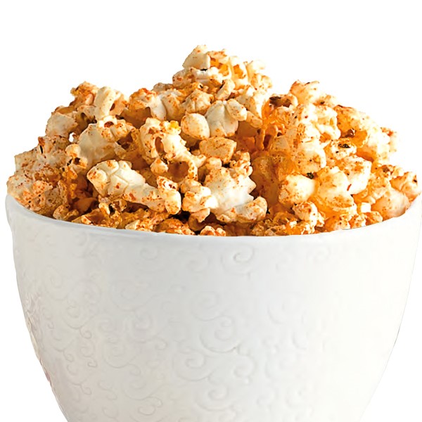 Cup of popcorn mixed with cajun seasoning