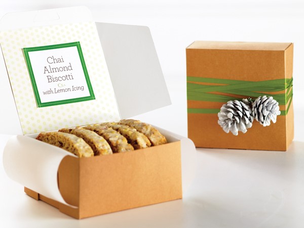 Box of Chai-Almond Biscottis, drizzled in Lemon Icing