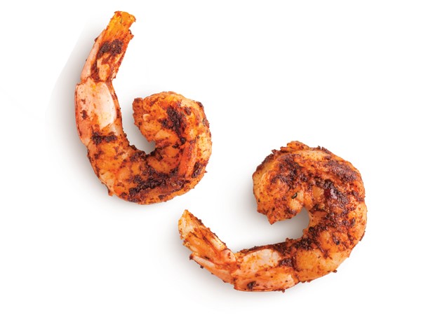 Two seasoned shrimp